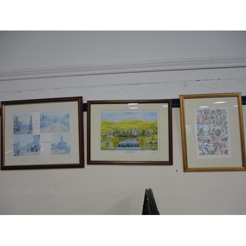 82 - Three limited edition prints of Langholm including the Langholm Alphabet.