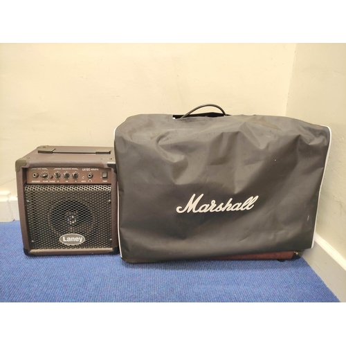 603 - Marshall model AS50D soloist amplifier with lead and manual, also another smaller amplifier.