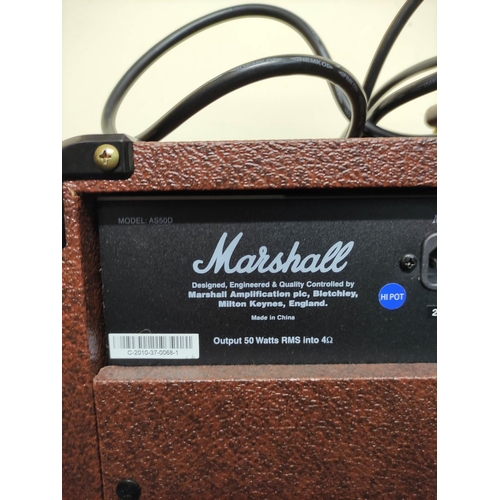 603 - Marshall model AS50D soloist amplifier with lead and manual, also another smaller amplifier.