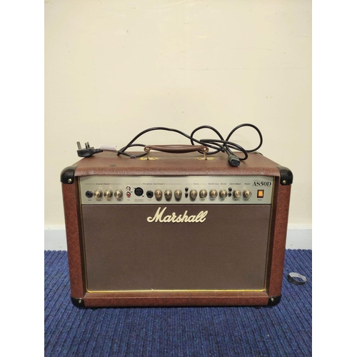 603 - Marshall model AS50D soloist amplifier with lead and manual, also another smaller amplifier.