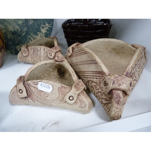 105 - Collection of bird figures including owls, modern art plaque, modern bowls, otter figures, basket, c... 