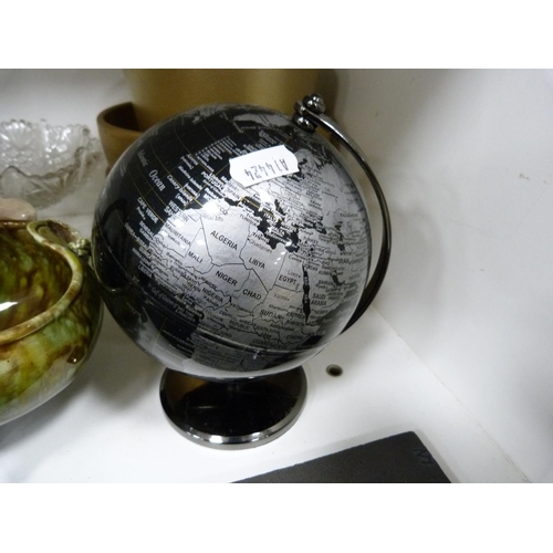 106 - Wade King George IV Scotch Whisky jug, EP photograph frame, marcasite-style brooch, glass bowls, two... 