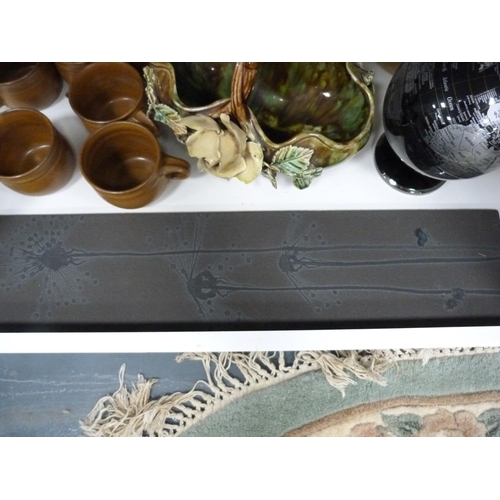 106 - Wade King George IV Scotch Whisky jug, EP photograph frame, marcasite-style brooch, glass bowls, two... 