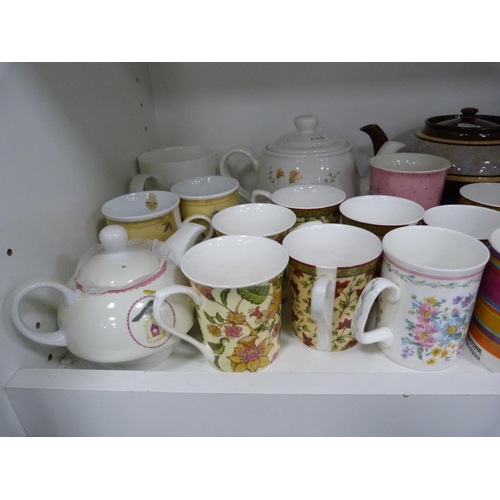 115 - Collection of art pottery including vases, some marked to the underside, German-style jugs, modern m... 