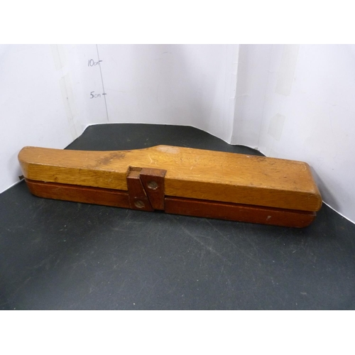 157 - Boot puller in wood case.