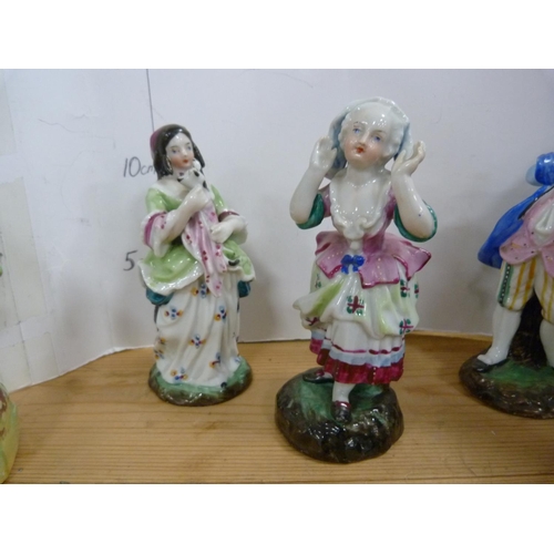 173 - Assorted early 20th century continental porcelain figure modelled as male and female musicians, figu... 