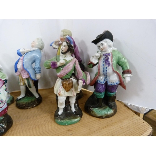 173 - Assorted early 20th century continental porcelain figure modelled as male and female musicians, figu... 