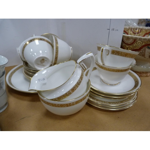 181 - Modern Chinese part tea set, part Royal Worcester Golden Anniversary pattern part tea set.