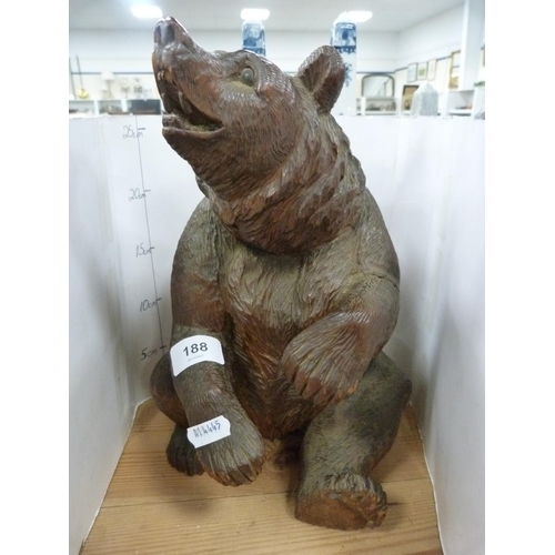 188 - Two Black Forest-style carved wood bears.