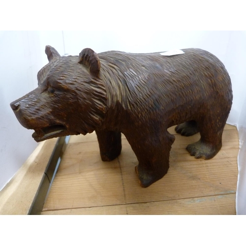 188 - Two Black Forest-style carved wood bears.