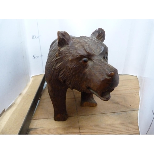 188 - Two Black Forest-style carved wood bears.