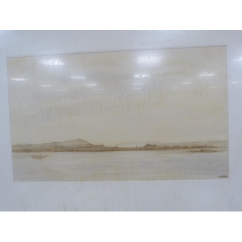 68 - ALEXANDER MACNEIL, Looking from the Forth to Edinburgh, watercolour.