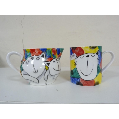71 - Collection of children's themed mugs, modern cups, jug signed by Rosie Firmin, Cath Kidston cup, Spo... 