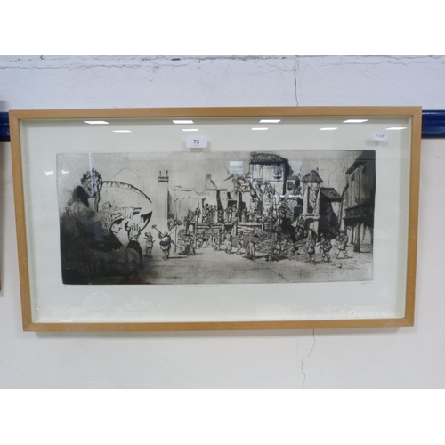 73 - SYREN, Oranges at Half Time, signed in pencil, etching.