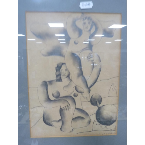 74 - AFTER FERNAND LEGER, abstract figures, signed in pencil, lithograph.