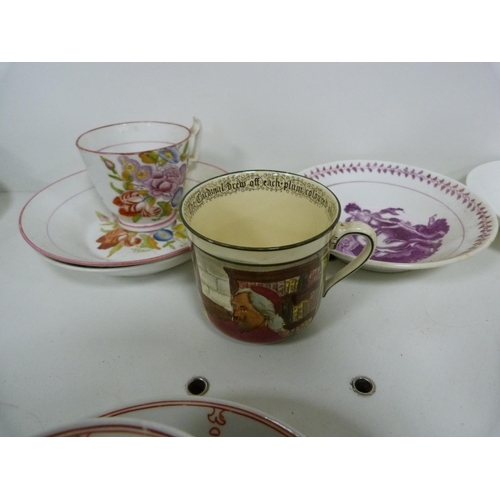 79 - Collection of 19th century porcelain cabinet cups and saucers, two 19th century Chinese tea bowls wi... 