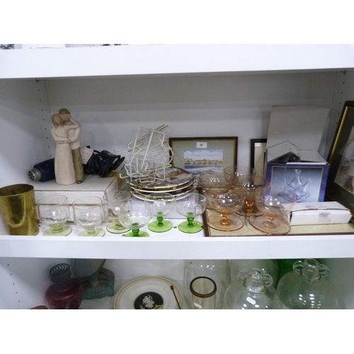 80 - Collection of grapefruit dishes, collector's plates, colour print etc.