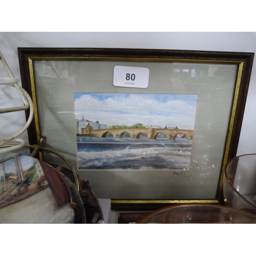 80 - Collection of grapefruit dishes, collector's plates, colour print etc.