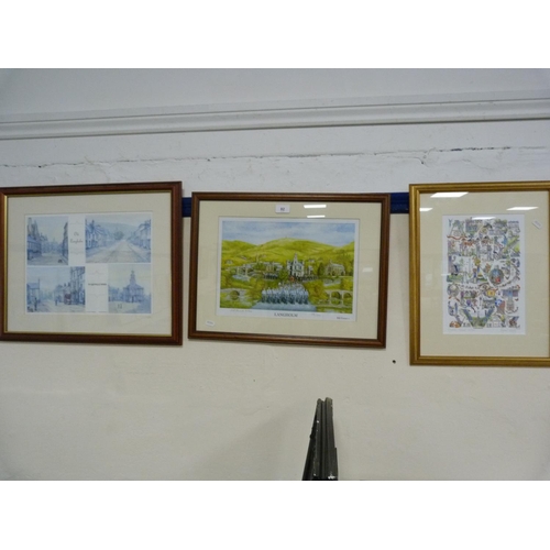 82 - Three limited edition prints of Langholm including the Langholm Alphabet.