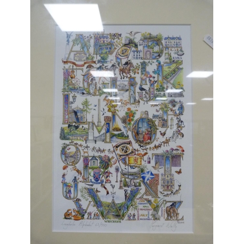 82 - Three limited edition prints of Langholm including the Langholm Alphabet.