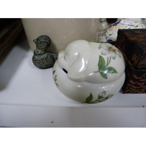 83 - Dresden floral spray jug (a/f), Austrian porcelain vase (a/f), military photograph and other photogr... 