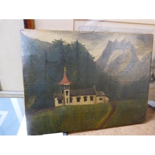 83 - Dresden floral spray jug (a/f), Austrian porcelain vase (a/f), military photograph and other photogr... 