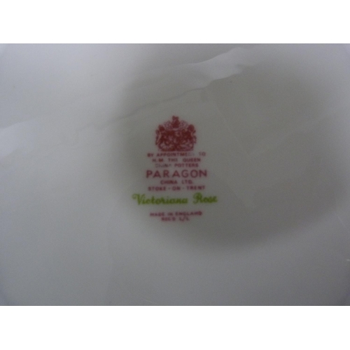 84 - Part Paragon Victoriana Rose dinner set, two commemorative cups, pair of Royal Worcester cups of Chi... 