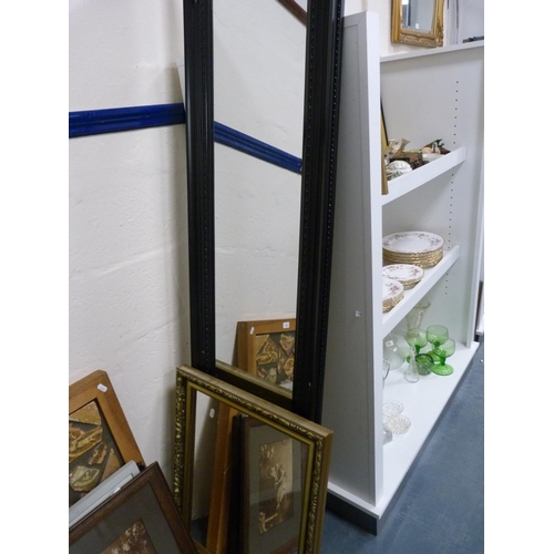 86 - Ebonised wall mirror and a gilt wall mirror.