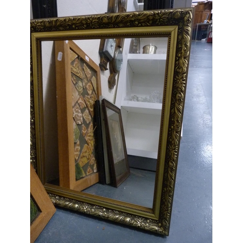 86 - Ebonised wall mirror and a gilt wall mirror.
