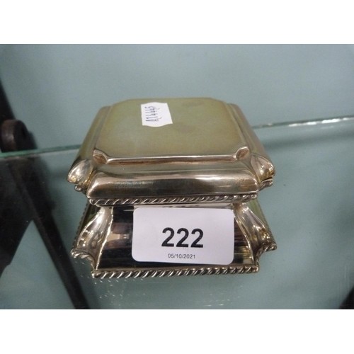 222 - Silver-mounted and glass inkwell.