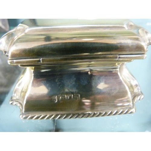 222 - Silver-mounted and glass inkwell.