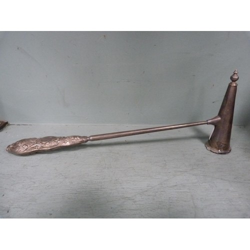 227 - Candle snuffer with silver handle, letter knife, bottle stopper etc.&nbsp; (4)