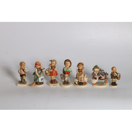25 - Goebel Hummel figures to include #109 Happy Traveler, #195 Barnyard Hero, #98 Little Shopper, #240 L... 