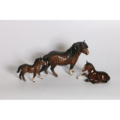 8 - Royal Doulton model of a foal, a Beswick model of a foal, and a model of a Shetland pony. (3)