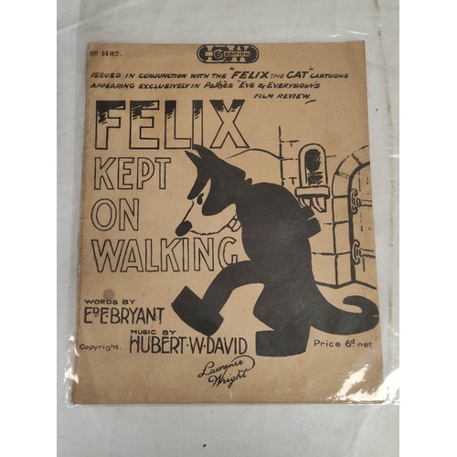 600 - Vintage sheet music to include Felix the Cat 