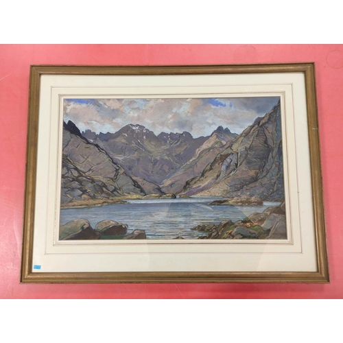 438 - FRANK P. MARTIN.Loch Coruisk.Signed, pastel.36cm x 55cm.