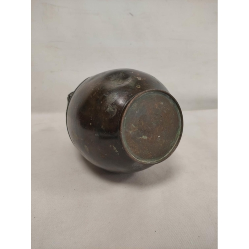 141 - Chinese Qing dynasty bronze ovoid jar with archaised  decoration, 23cm high.