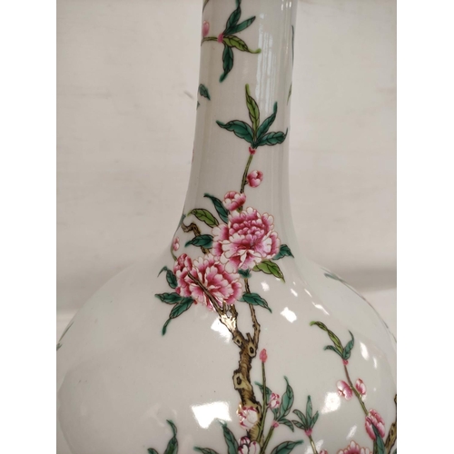 145 - Large Chinese famille rose bottle vase with peony branches and sprays, six character Yongzheng mark ... 