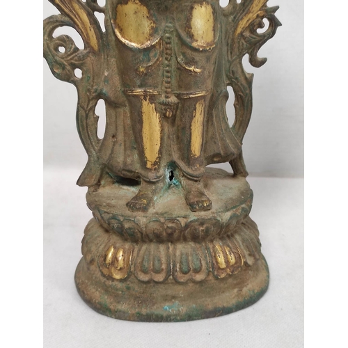 159 - Late Qing, early 20th century Chinese gilt bronze statue of a standing bodhisattva.