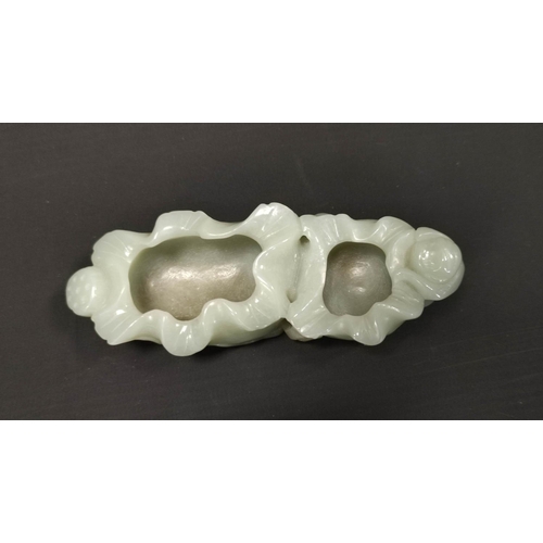 189 - Chinese celadon jade brush washer, 12.5cm wide.