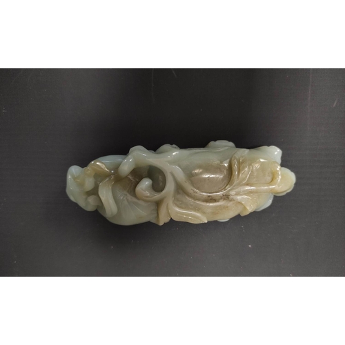 189 - Chinese celadon jade brush washer, 12.5cm wide.