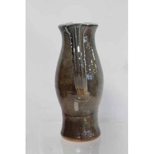 315 - Lisa Hammond London studio pottery jug of baluster form with blue and brown glazes, impressed marks,... 