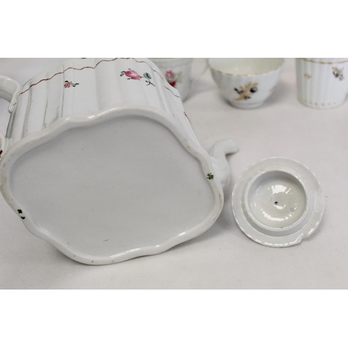 341 - New Hall porcelain teapot of 