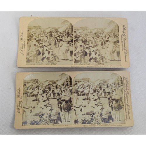 346 - Small collection of stereoscopic cards, mainly American views, some humorous, domestic scenes and ot... 