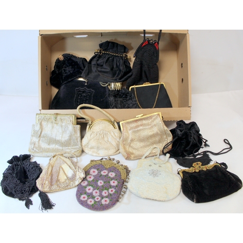 503 - Collection of fifteen mid to late 20th century lady's evening bags.