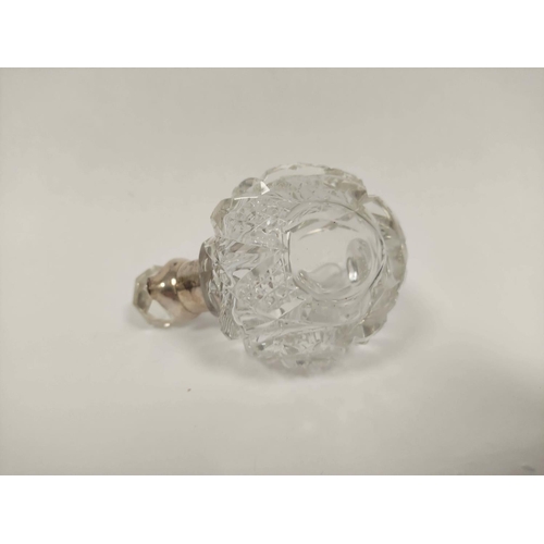 50 - Cut glass whisky noggin, globular with silver mount Grinsell & Sons, Birmingham 1931.