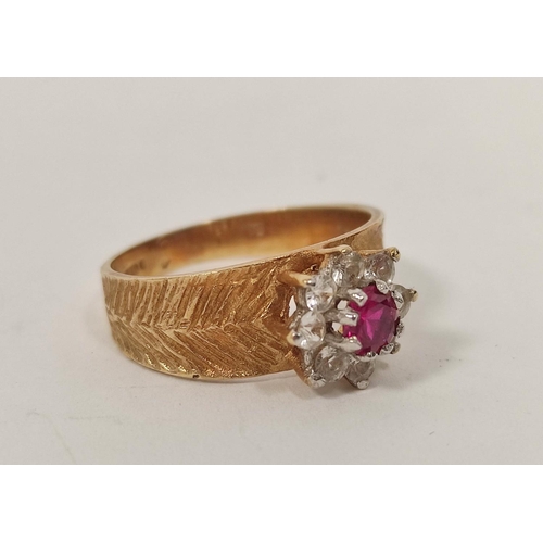 82 - Pink and white spinel ring 1972, a similar eternity ring and another marquise, all 9ct gold, 9.6g.