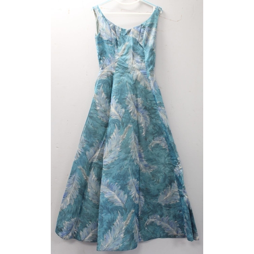 507 - Three vintage 1950's/60's & 1980's lady's evening dresses, including Berkertex in turquoise with... 