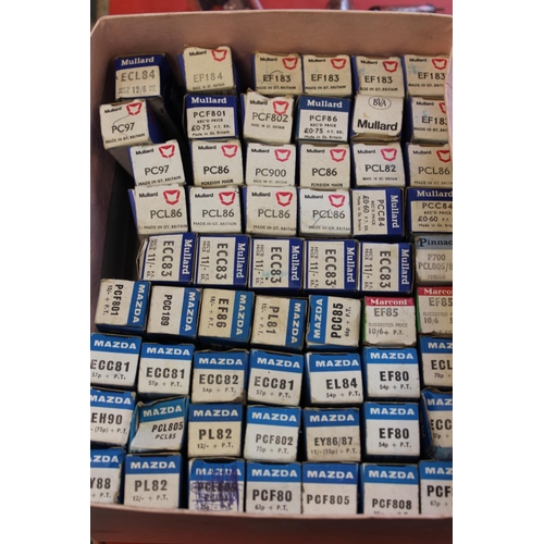 609 - Vintage valves mostly boxed to include Marconi PL36, Mazda in various sizes, Mullard also in various... 