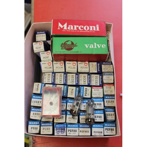 609 - Vintage valves mostly boxed to include Marconi PL36, Mazda in various sizes, Mullard also in various... 